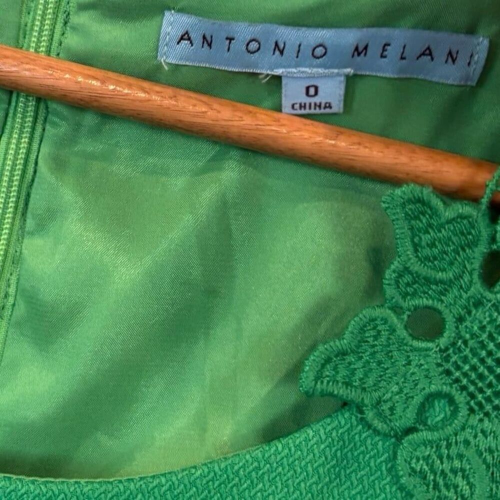Antonio Melani Green Lace‎ Dress Size 0 - Picture 7 of 8